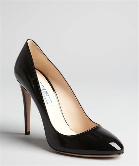 prada black leather pump